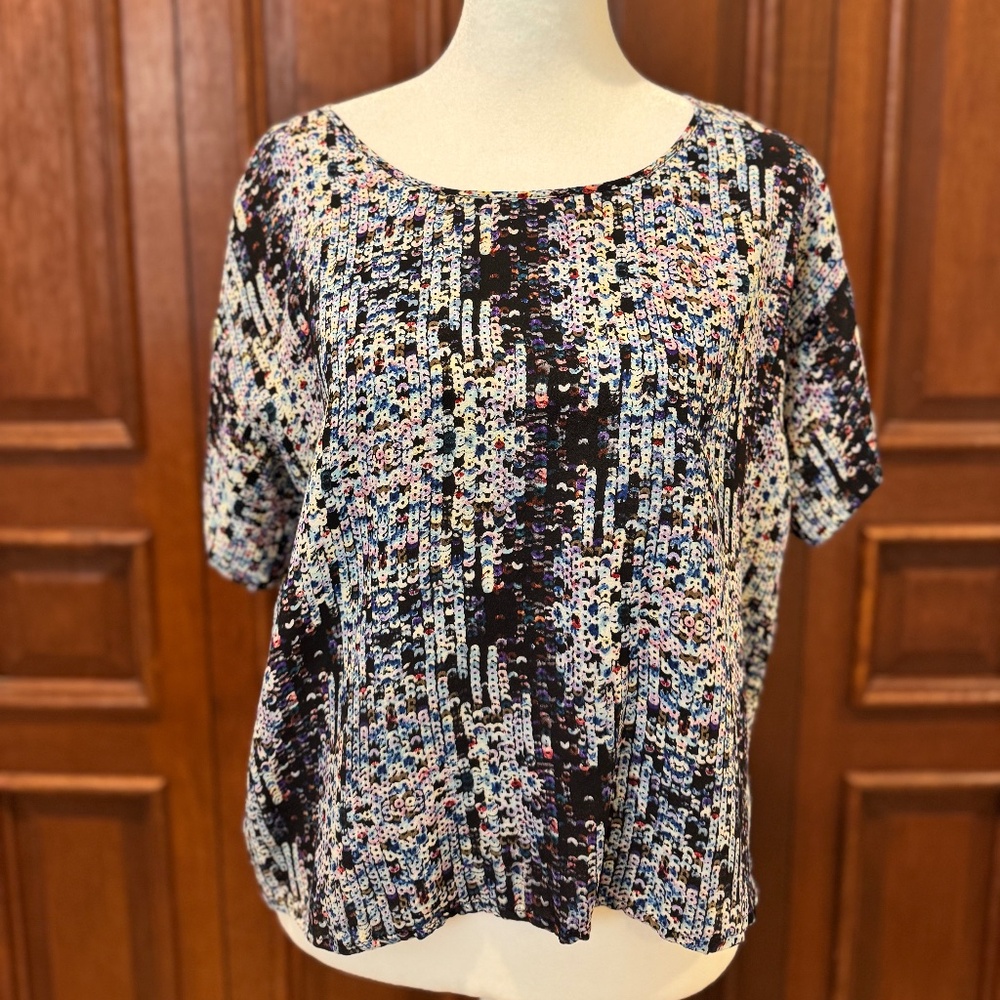 Gemma Silk Abstract Print Blouse – XS
